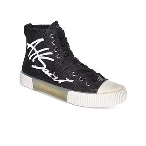 AllSaints Women's Black Elena Signature High Top Sneakers Size 8 with box